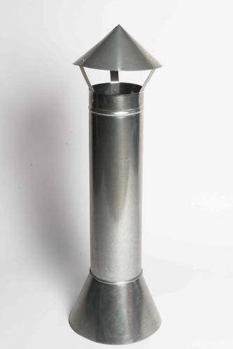 Зонт вытяжной вентиляционный оцинкованный с трубой 625мм и юбкой ф350мм