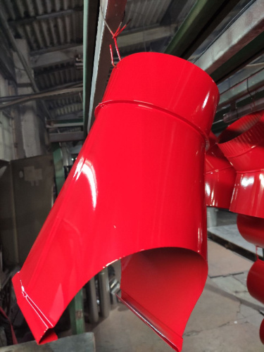 Воронка водосточного желоба оцинкованная накладная с порошковым покрытием ф210мм все цвета RAL фото 3