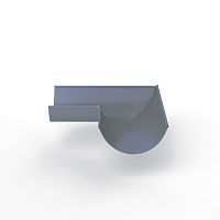 Угол 90 градусов водосточного желоба оцинкованный порошок ф120х400х400мм RAL 7000