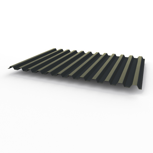 Профнастил оцинкованный с полимерным покрытием полиэстер С21 buildstor 0,6х1051мм RAL 7021 Чёрно-серый