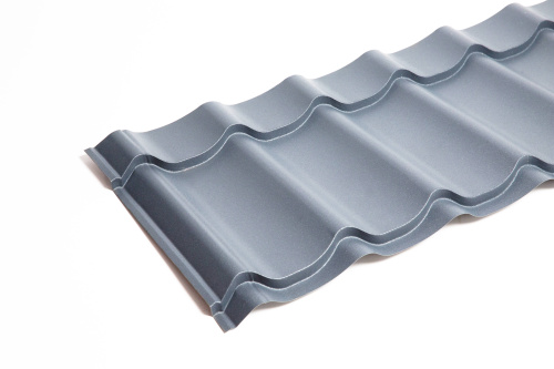 Металлочерепица Монтеррей классик оцинкованная с полимерным покрытием 0.4x1180мм  RAL 7005 фото 3