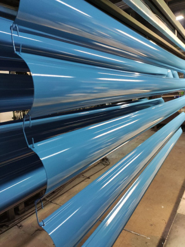 Желоб водосточный оцинкованный порошок ф220х2000мм RAL 5012 Желоб водосточный оцинкованный порошок ф220х2000мм RAL 5012