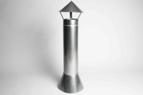 Зонт вытяжной вентиляционный оцинкованный с трубой 625мм и юбкой ф320мм фото 2 Зонт вытяжной вентиляционный оцинкованный с трубой 625мм и юбкой ф320мм фото 2