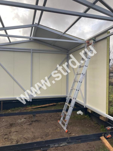 Стеновая трёхслойная сэндвич-панель 10 канавок 100мм 1000мм с видимым креплением минеральная вата Полиэстер ТермоСпецПанель фото 4