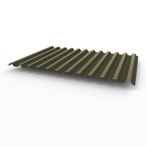 Профнастил оцинкованный с полимерным покрытием полиэстер С21 buildstor 0,45х1051мм RAL 6014 Жёлто-оливковый