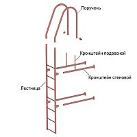 Комплект лестница фасадная верхняя Оцинков+порошковый окрас 1800мм Borge