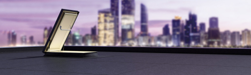 Люк-выход на крышу для отапл. помещений ПВХ белый Fakro DRL люк для плоских крыш 70*120см фото 2