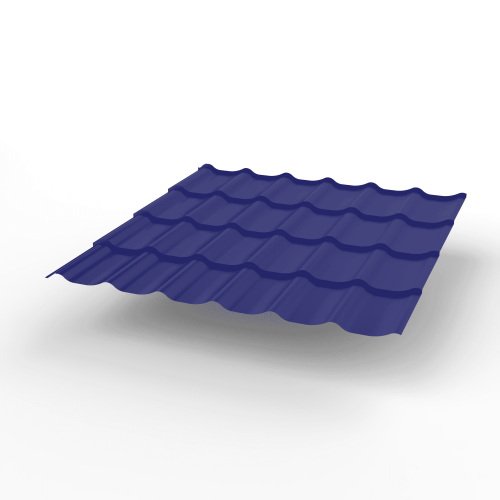 Металлочерепица Монтеррей классик оцинкованная с полимерным покрытием 0.4x1180мм  RAL 5002 фото 2