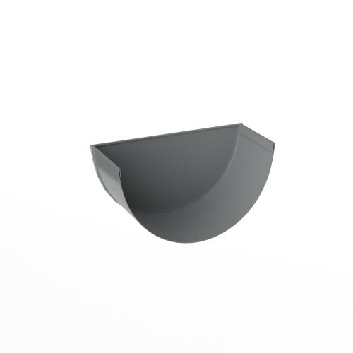 Заглушка желоба водосточного оцинкованная порошок ф120мм RAL 9023