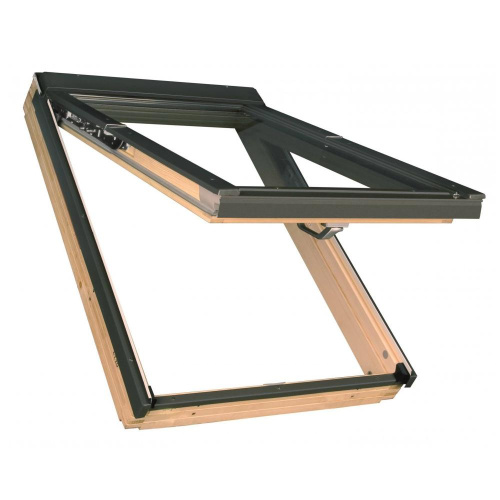Окно мансардное дерево, лак ручка снизу Fakro FPP-V U3 preSelect Max ThermoPro  Lux 114*118см