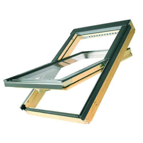 Окно мансардное дерево, лак ручка снизу Fakro FTS-V U2 (V22) Standart 55*98см