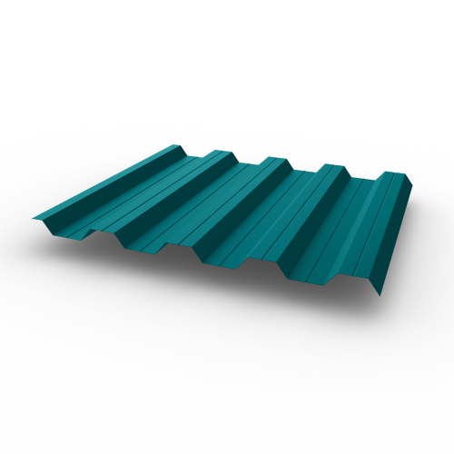 Профнастил НС44 (RAL 5021) 0,7х1047мм оцинкованный, с полимерным покрытием (Полиэстер)