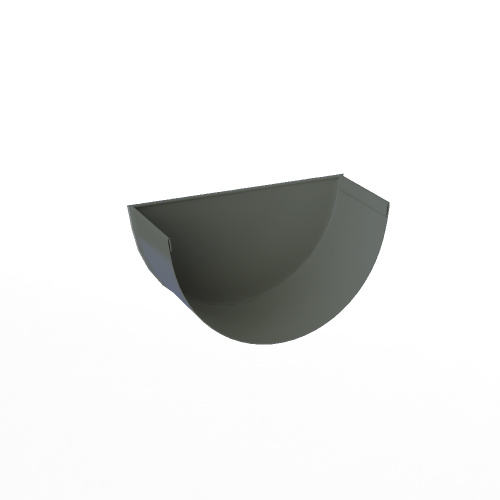 Заглушка желоба водосточного оцинкованная порошок ф120мм RAL 7005 Заглушка желоба водосточного оцинкованная порошок ф120мм RAL 7005