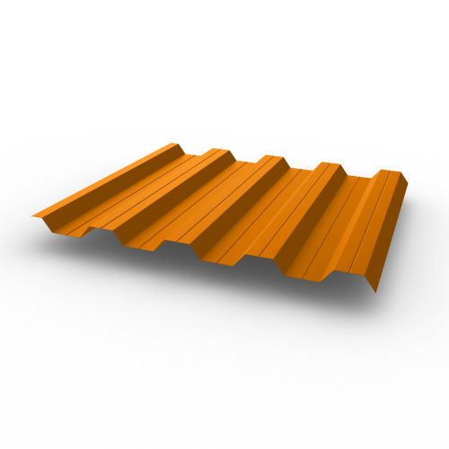 Профнастил НС44 (RAL 2000) 0,7х1047мм оцинкованный, с полимерным покрытием (Полиэстер)