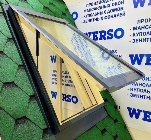 Окно мансардное дерево, лак ручка отсутствует Werso глухое ОС 55*98см фото 14