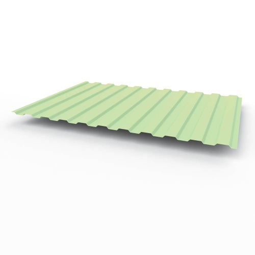 Профнастил оцинкованный с полимерным покрытием полиэстер С8 buildstor 0,45х1180мм RAL 6019 Бело-зелёный