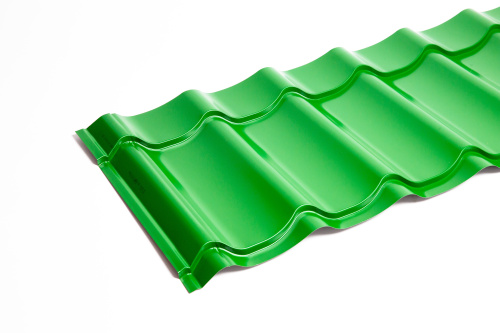 Металлочерепица Монтеррей классик оцинкованная с полимерным покрытием 0.45x1180мм  RAL 6029 фото 5