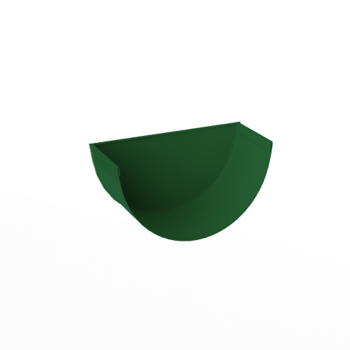 Заглушка желоба водосточного оцинкованная порошок ф120мм RAL 6002