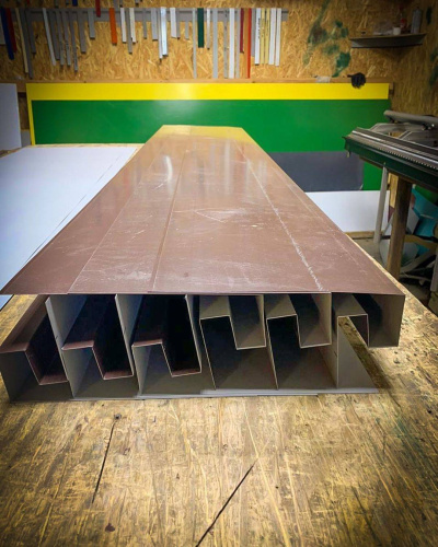 Планка ветровая двойная завальцовка оцинкованная с порошковым покрытием 0,45мм RAL 5021 фото 3