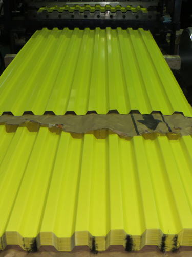 Профнастил оцинкованный с полимерным покрытием полиэстер С21 buildstor 0,6х1051мм RAL 1018 Цинково-жёлтый фото 2