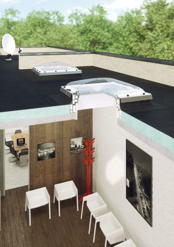 Окно для плоской крыши ПВХ белый ручка отсутствует Fakro DXC-C P2 60*90см фото 2