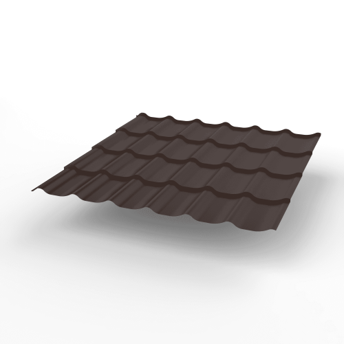 Металлочерепица Монтеррей классик оцинкованная с полимерным покрытием 0.5x1180мм RAL 8017 Металлочерепица Монтеррей классик оцинкованная с полимерным покрытием 0.5x1180мм RAL 8017