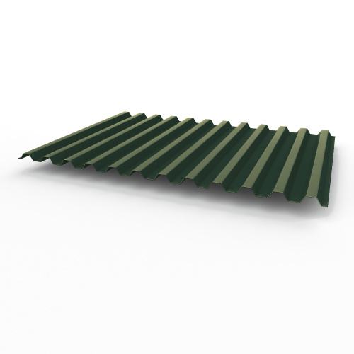 Профнастил оцинкованный с полимерным покрытием полиэстер С21 buildstor 0,35х1051мм RAL 6009 Пихтовый зелёный