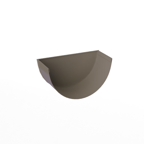 Заглушка желоба водосточного оцинкованная порошок ф120мм RAL 7048