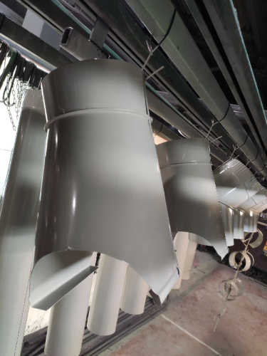 Воронка водосточного желоба оцинкованная накладная с порошковым покрытием ф216мм все цвета RAL фото 4