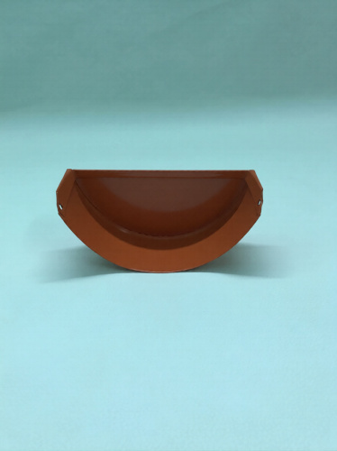 Заглушка желоба водосточного оцинкованная порошок ф120мм RAL 8004 Заглушка желоба водосточного оцинкованная порошок ф120мм RAL 8004