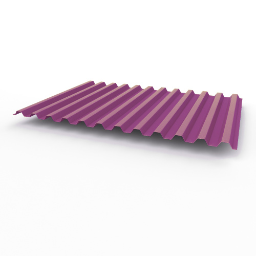 Профнастил оцинкованный с полимерным покрытием полиэстер С21 buildstor 0,55х1051мм RAL 4008 Сигнальный фиолетовый